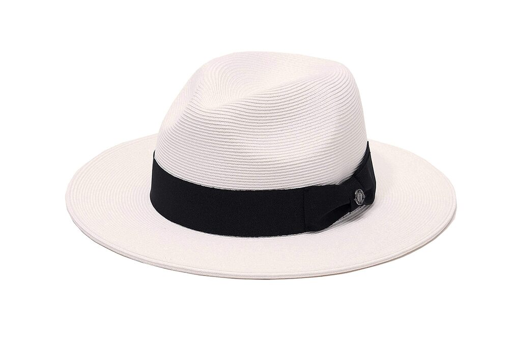 5843 Pineapple&Star Sun Straw Fedora Beach Hat Fine Braid UPF50+ for Unisex